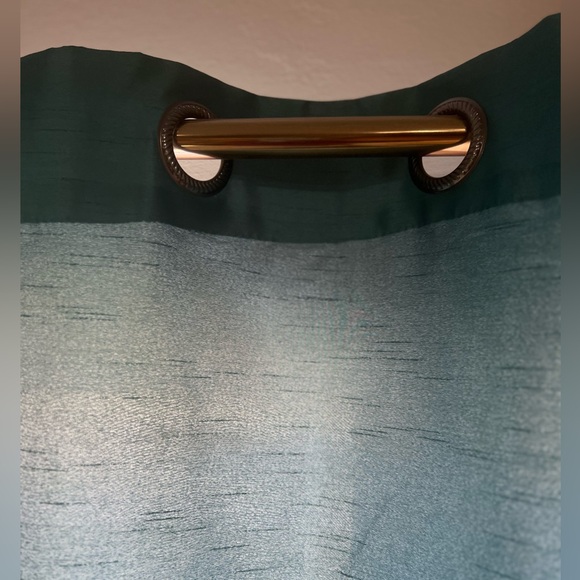 COPY - COPY - COPY - Teal silk look window panels - 54 x 92 inches - Picture 2 of 6